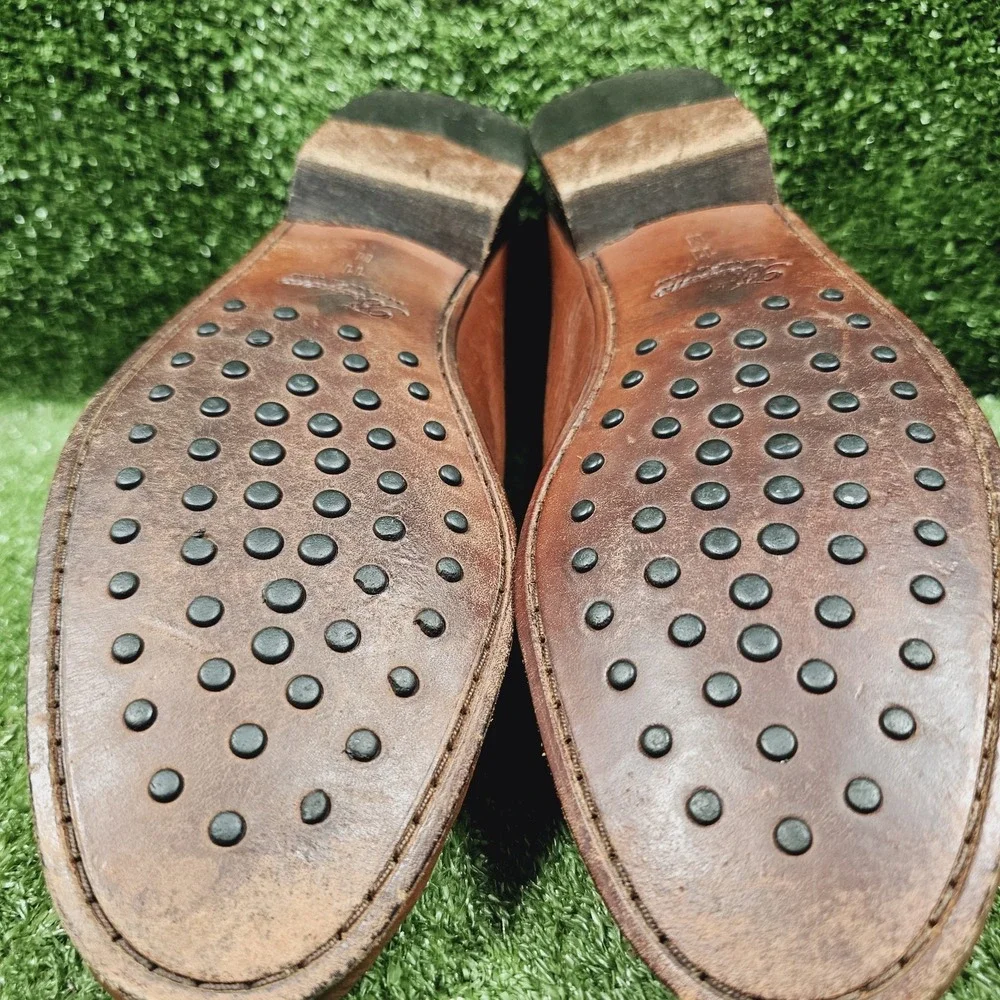 Bragano Italy Two Tone Brown Leather Slip On Penny Loafers Mens Size 11 M